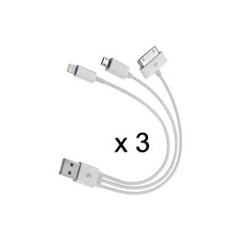 3-in-1 Lightning/Micro USB/Apple 30-pin to USB Cable